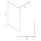 mini: Walk-In 80x200 Szkło Transparentne Mille Chrom S161-005 Cersanit (2)