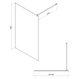 mini: Walk-In 90x200 Szkło Transparentne Mille Czarny S161-008 Cersanit (2)