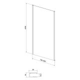 mini: Ścianka Kabiny Prysznicowej 80x195 Szkło Transparentne Larga Chrom S932-131 Cersanit (2)