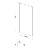 mini: Ścianka Kabiny Prysznicowej 90x195 Szkło Transparentne Larga Czarny S932-134 Cersanit (2)