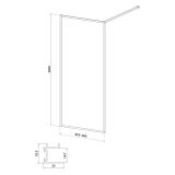 mini: Walk-In 90x200 Szkło Transparentne Larga Czarny S932-138 Cersanit (3)