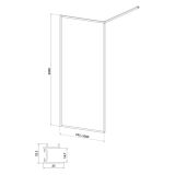 mini: Walk-In 100x200 Szkło Transparentne Larga Czarny S932-139 Cersanit (3)