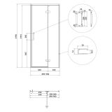 mini: Drzwi Kabiny 90x195 Prawe Szkło Transparentne Larga Złoty Matowy S164-062 Cersanit (3)