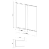 mini: Parawan Nawannowy 140x115 Dwuskrzydłowy Larga Czarny S932-142 Cersanit (2)