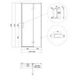 mini: Drzwi Kabiny 120x195 Prawe Szkło Transparentne Larga Złoty Matowy S164-064 Cersanit (3)