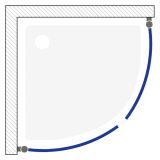 mini: Kabina Półokragła 80x80x195 Drzwi Pełne Szkło Transparentne Moduo Chrom S162-018 Cersanit (2)