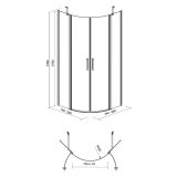 mini: Kabina Prysznicowa Półokrągła 80x80x195 Moduo Chrom S162-009 Cersanit (3)