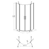 mini: Kabina Prysznicowa Półokrągła 90x90x195 Moduo Chrom S162-010 Cersanit (3)