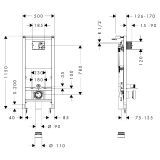 Stelaż Podtynkowy 1120 Do Wiszącej Miski WC iFrame 01022180 Hansgrohe