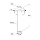 Sufitowe Ramię Natrysku 150 mm  A-QA Złoty Szczotkowany 66515N0-00 Kludi