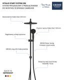 System Prysznicowy Z Przełącznikiem Vitalio Start System 250 Czarny Mat 266802430 Grohe