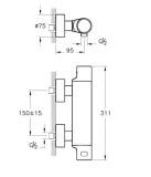 Termostatyczna Bateria Prysznicowa X-Line Chrom A47098EXP Vitra