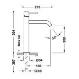 Bateria Umywalkowa Study Exclusive Wysoka Złota 26230701OM Tres