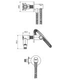 Uchwyt Na Słuchawkę Prysznicową Podtynkowy PI Grafit Szczotkowany AREX.1241AB Excellent