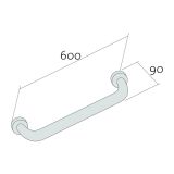 mini: Uchwyt Ścienny Prosty 60cm Etiuda Chrom K97-027 Cersanit (2)