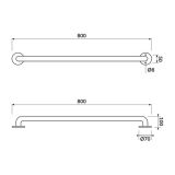 mini: Uchwyt Ścienny Prosty 80cm Etiuda Chrom K97-028 Cersanit (2)
