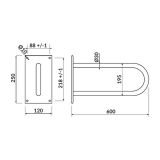 mini: Uchwyt Ścienny Stały 60cm Etiuda Chrom K97-033 Cersanit (2)