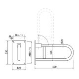 mini: Uchwyt Ścienny Uchylny 60cm Do WC Etiuda Chrom K97-034 Cersanit (2)