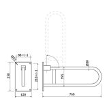 mini: Uchwyt Ścienny Uchylny 75cm Do WC Etiuda Chrom K97-035 Cersanit (2)