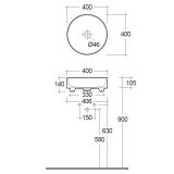 Umywalka Ceramiczna Nablatowa Okrągła 40X40 Resa Biały mat 58CW1053 Kludi