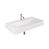 Umywalka Ceramiczna Podwieszana Prostokątna 101X50 Z Otworem Na Baterię Resa Biały 59WW10143 Kludi