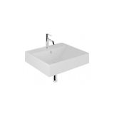 Umywalka Ceramiczna Podwieszana Prostokątna 61X50 Z Otworem Na Baterię Resa Biały mat 59WW6153 Kludi