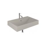 Umywalka Ceramiczna Podwieszana Prostokątna 81X50 Z Otworem Na Baterię Resa Jasny szary mat 59WW81O2 Kludi