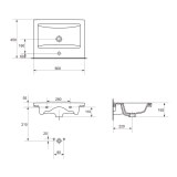 Umywalka Meblowa 60x45 Como Biały K32-003-BOX Cersanit