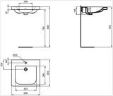 Umywalka Dla Osób Niepełnosprawnych Connect Freedom Biała 60x55,5 E548201 Ideal Standard