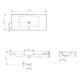mini: Umywalka Meblowa 100 Crea Biały K114-018 Cersanit (3)