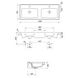 mini: Umywalka Meblowa 120 Crea Biały K673-006 Cersanit (3)