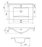 Umywalka Meblowa 61x46,5 cm Prostokątna Z Otworem Na Baterię As Biały Połysk CEEX.3617.600.WH Excellent