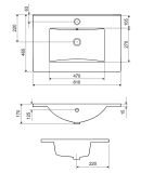 Umywalka Meblowa 81x46,5 cm Prostokątna Z Otworem Na Baterię As Biały Połysk CEEX.3617.800.WH Excellent