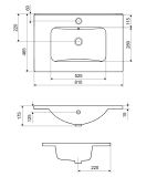 Umywalka Meblowa 81x46,5 cm Prostokątna Z Otworem Na Baterię Pik Biały Połysk CEEX.6517.800.WH Excellent