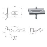 mini: Umywalka Meblowa Slim 60 Mille Biały K675-002 Cersanit (5)