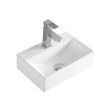 Umywalka Nablatowa 365x255x110 mm Z Otworem Na Baterię Maro Biały 8338 Emporia