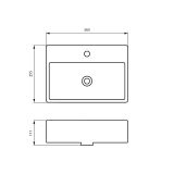 Umywalka Nablatowa 365x255x110 mm Z Otworem Na Baterię Maro Biały 8338 Emporia