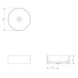 mini: Umywalka Nablatowa 38 Okrągła Crea Biały K114-020 Cersanit (3)