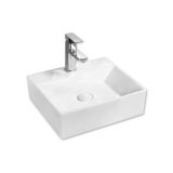 Umywalka Nablatowa 415x360x130 mm Z Otworem Na Baterię Maro Biały 8468-1 Emporia