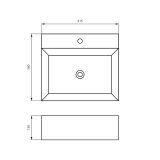 Umywalka Nablatowa 415x360x130 mm Z Otworem Na Baterię Maro Biały 8468-1 Emporia
