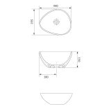 mini: Umywalka Nablatowa 45 Nieregularna Moduo Antracyt Mat K116-105 Cersanit (3)