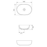 mini: Umywalka Nablatowa 50 Owalna Moduo Antracyt Mat K116-107 Cersanit (3)
