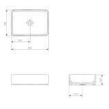 mini: Umywalka Nablatowa 50 Prostokątna Crea Biały K114-001-BOX Cersanit (3)