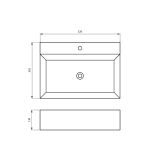 Umywalka Nablatowa 520x365x130 mm Z Otworem Na Baterię Maro Biały 8469-1 Emporia