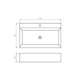 Umywalka Nablatowa 610x365x130 mm Z Otworem Na Baterię Maro Biały 8470-1 Emporia