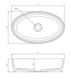 Umywalka Nablatowa Bari Czarno-Biała 50x30 BARI500UNBCP Omnires