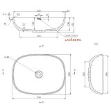 Umywalka Nablatowa Bez Przelewu 550 Rectangular Freya 663132060003 Lavaberg