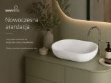 Umywalka Nablatowa Bez Przelewu 60x35 Biały Połysk UM 0533 C 600 C Marmite