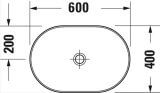 Umywalka Nablatowa D-Neo 60x40 Antracyt Mat 2372601370 Duravit