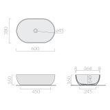 Umywalka Nablatowa Dream 60x38 Biały 7308 Galassia